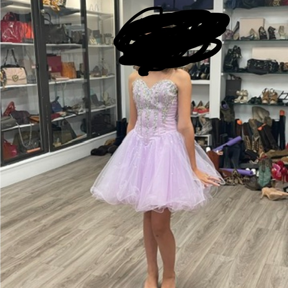 Purple shorts corset dress